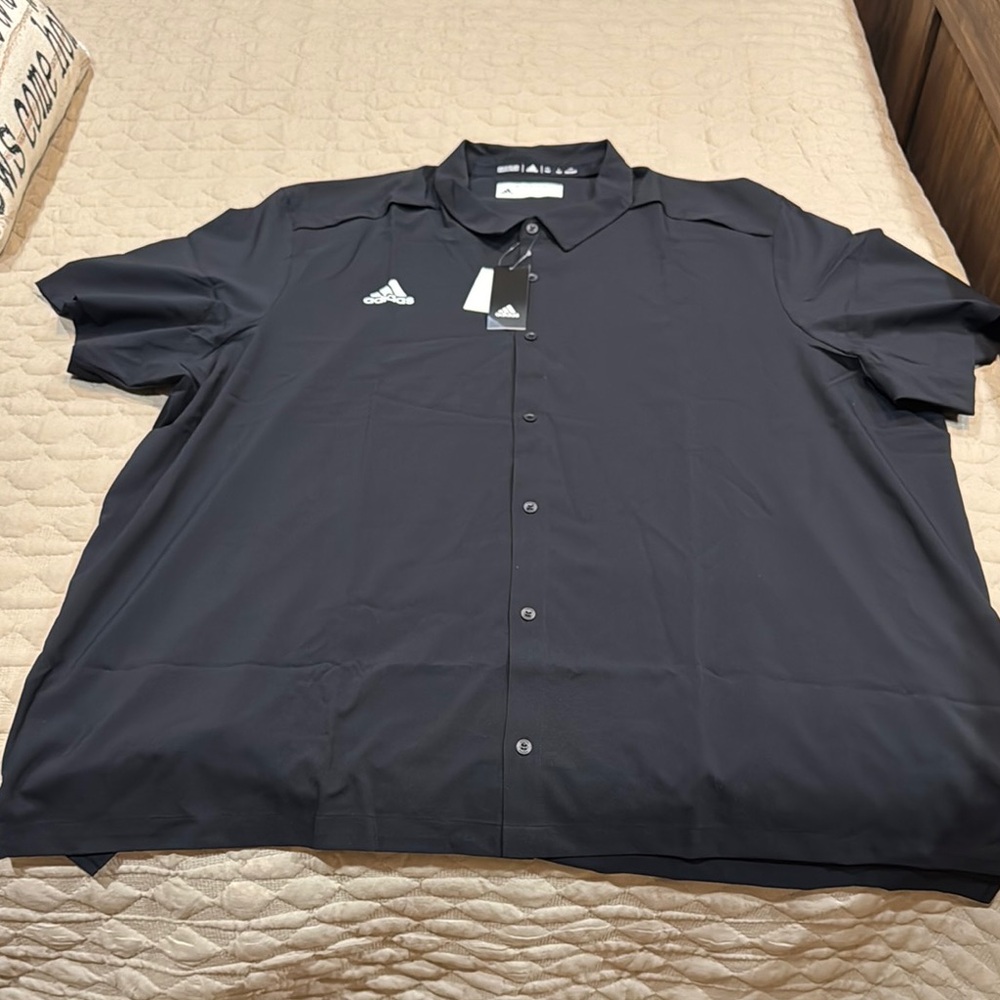Adidas Black Casual Button Down Shirt